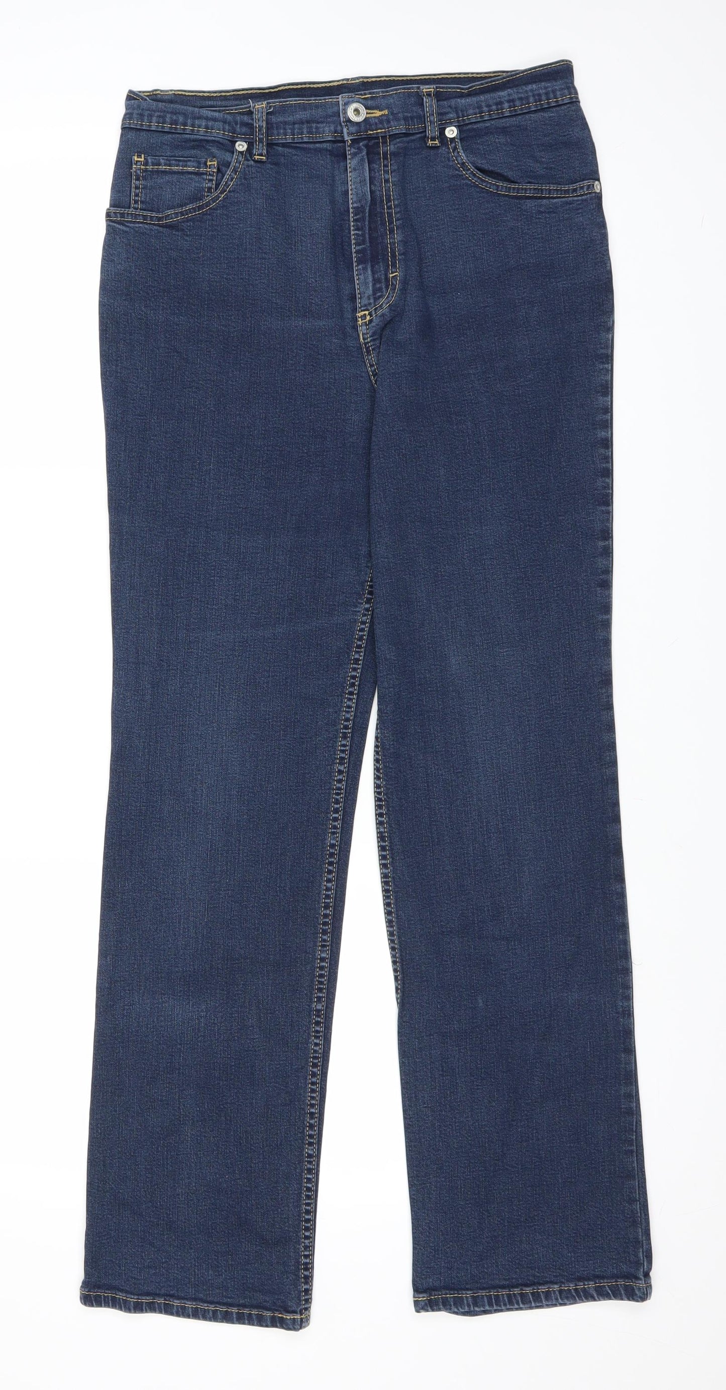 Marks and Spencer Womens Blue  Denim Straight Jeans Size 12 L28 in
