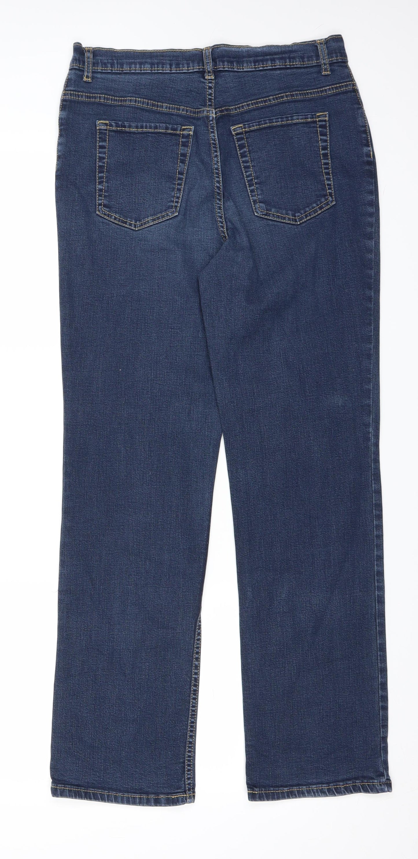 Marks and Spencer Womens Blue  Denim Straight Jeans Size 12 L28 in