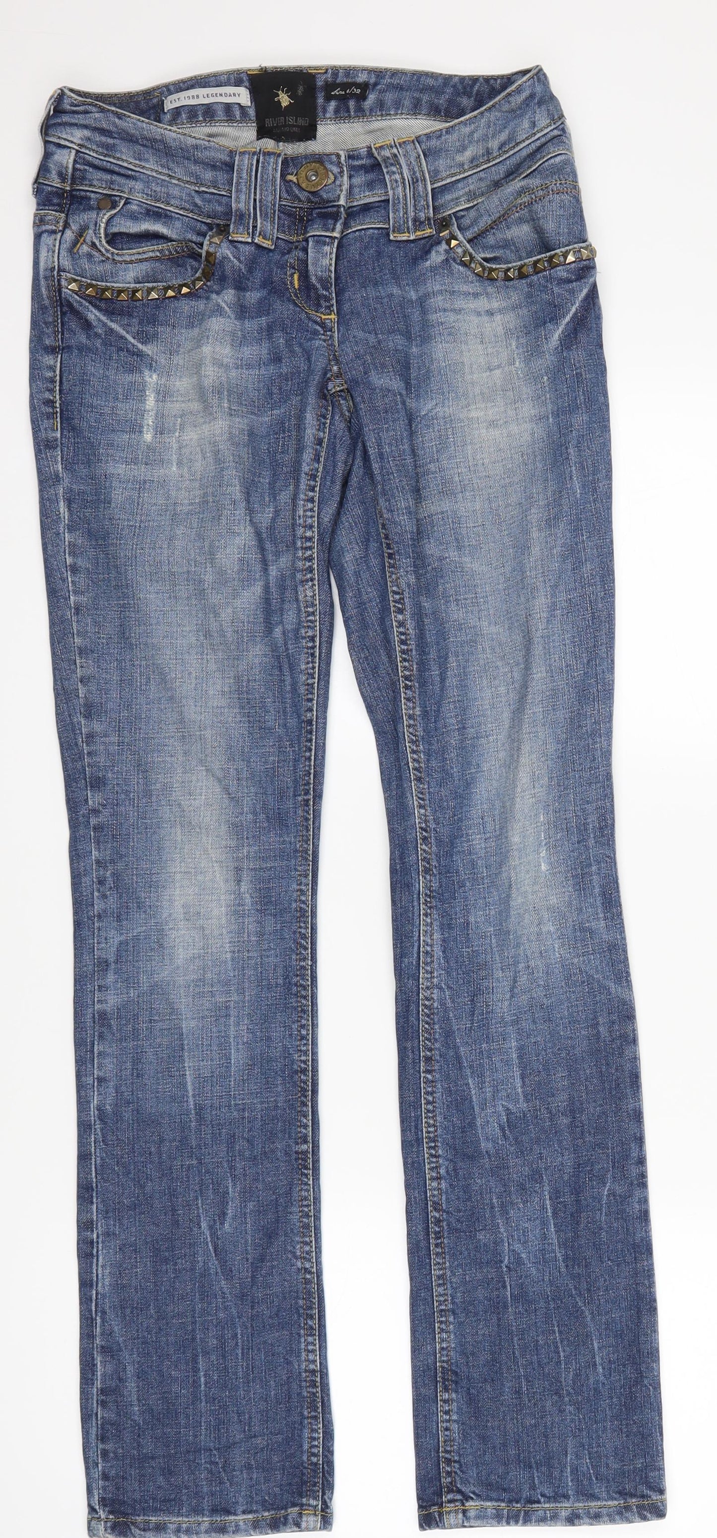 River Island Womens Blue  Denim Bootcut Jeans Size 6 L29 in