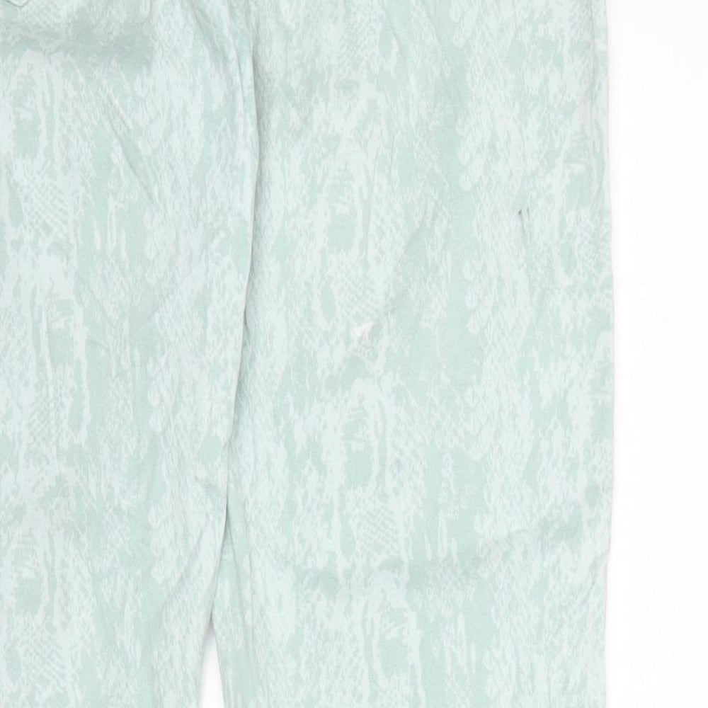 blue motion Womens Blue Animal Print Denim Straight Jeans Size 10 L28 in