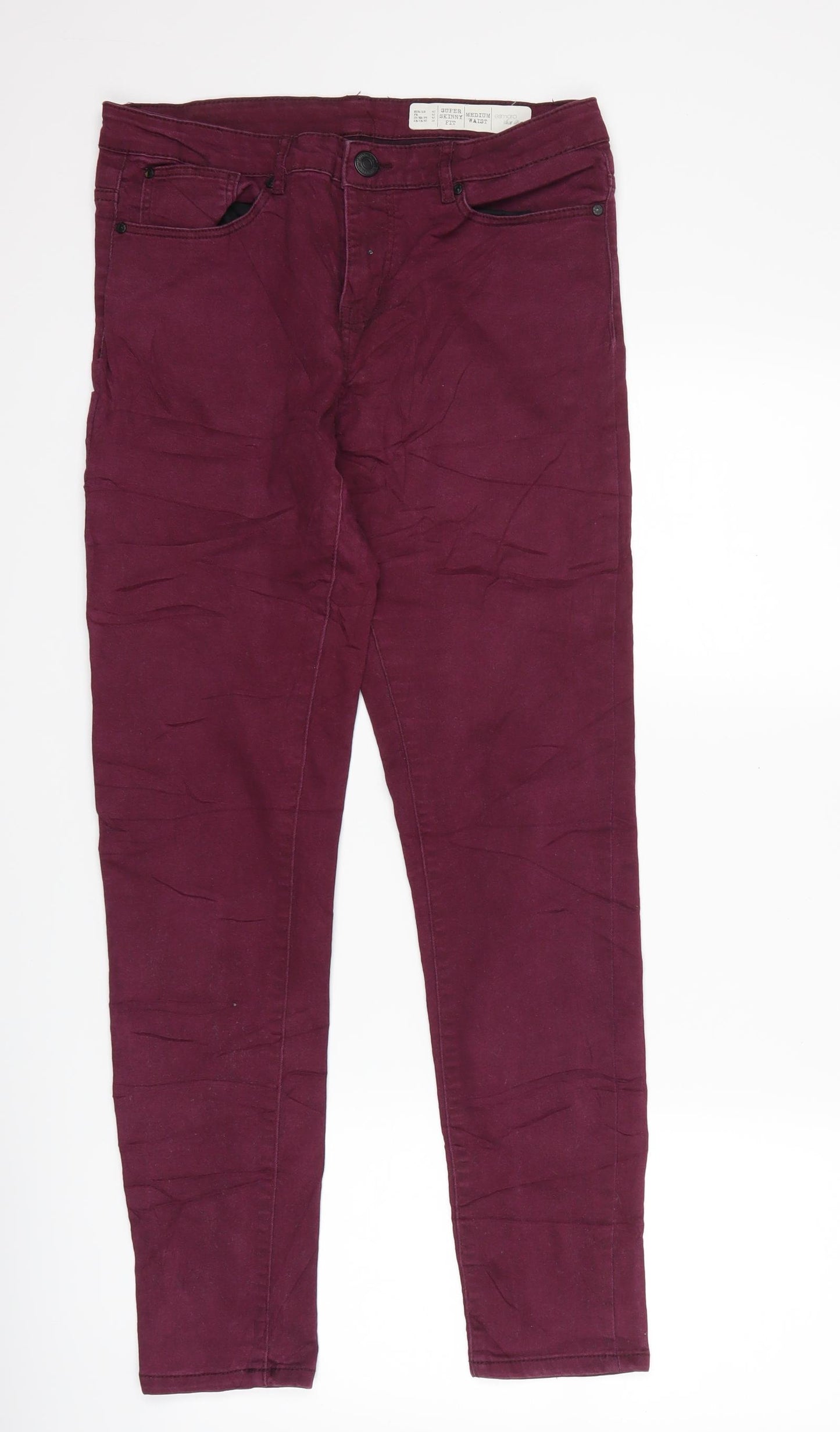 ESMARA Womens Purple  Denim Skinny Jeans Size 14 L29 in