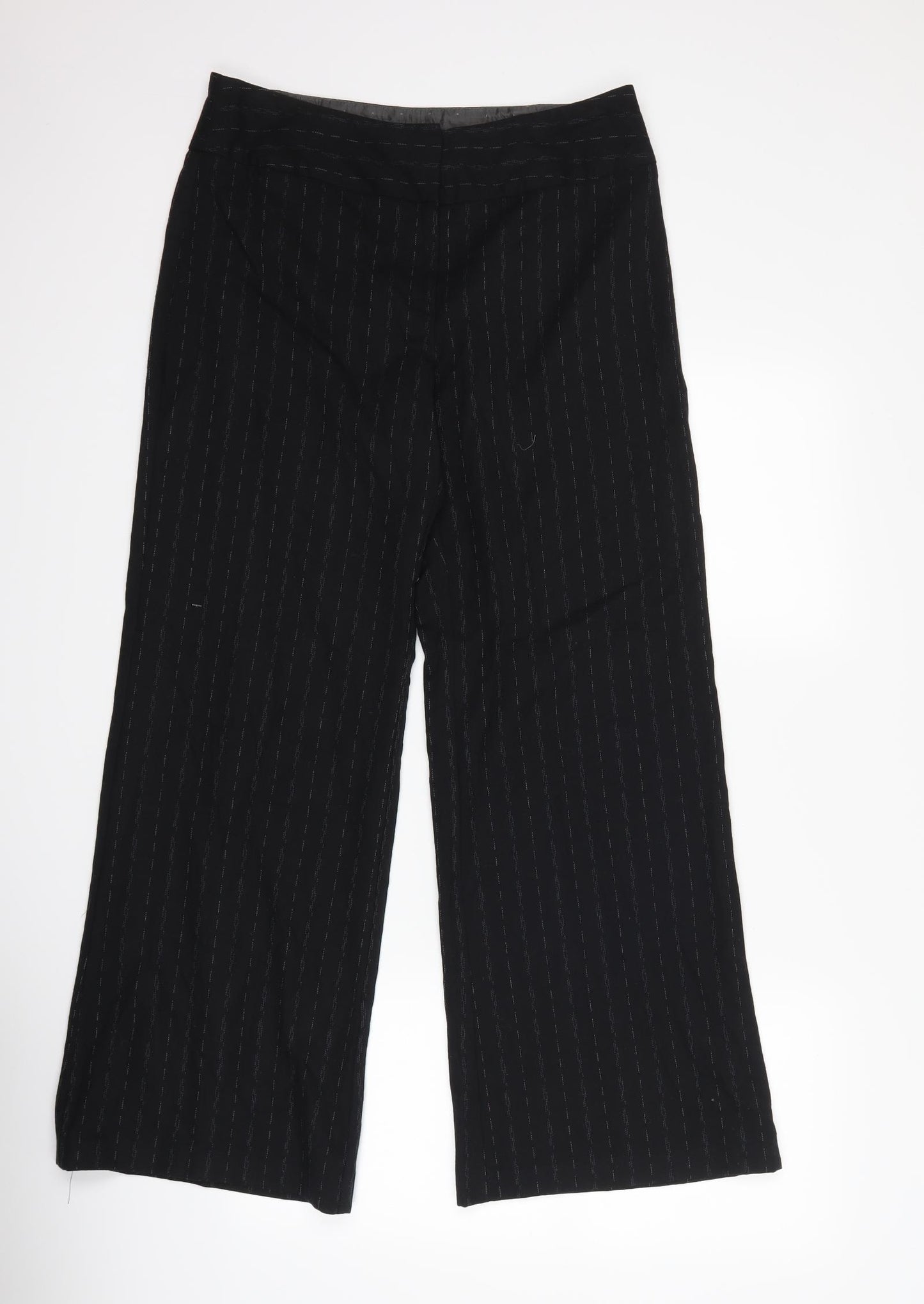 NEXT Womens Black Striped  Trousers  Size 12 L29 in