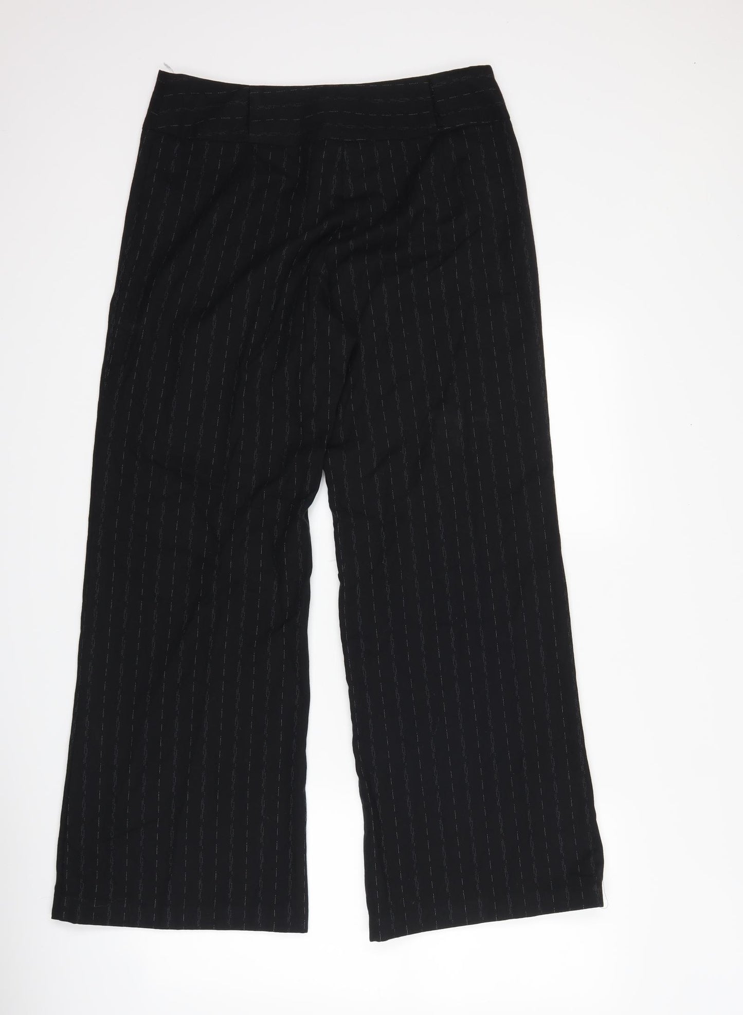 NEXT Womens Black Striped  Trousers  Size 12 L29 in