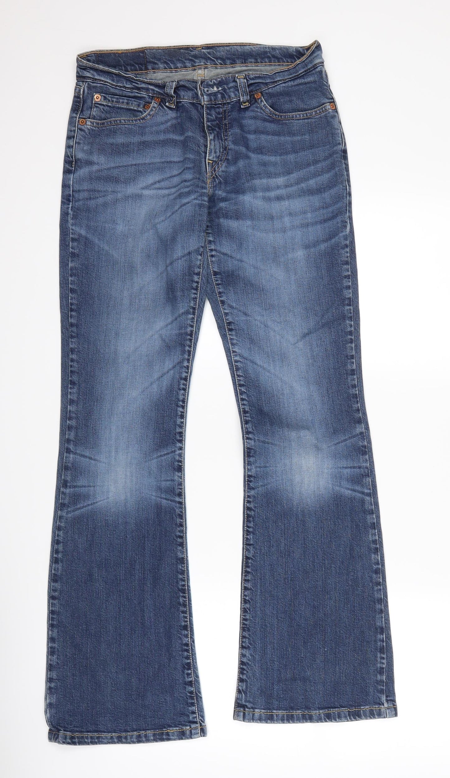 Levi's Womens Blue  Denim Flared Jeans Size 28 L32 in