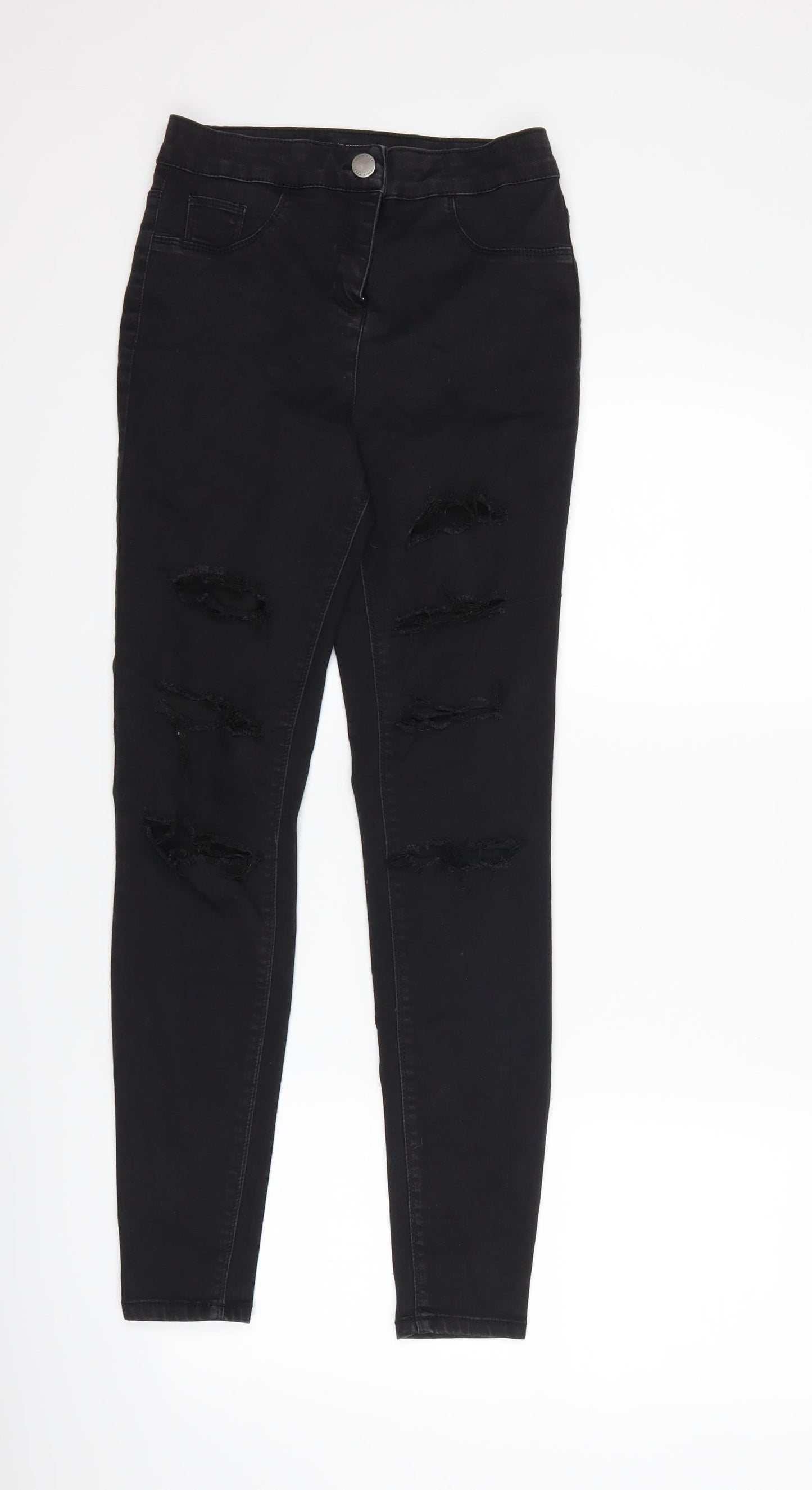 Matalan Womens Black  Denim Skinny Jeans Size 10 L28 in