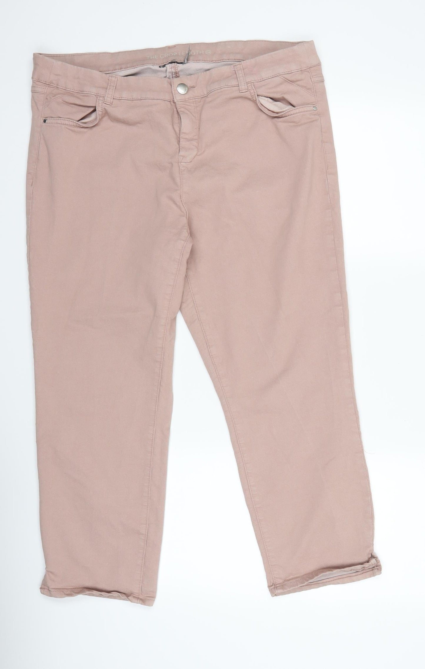 Canada Womens Pink  Denim Cropped Jeans Size 18 L24 in
