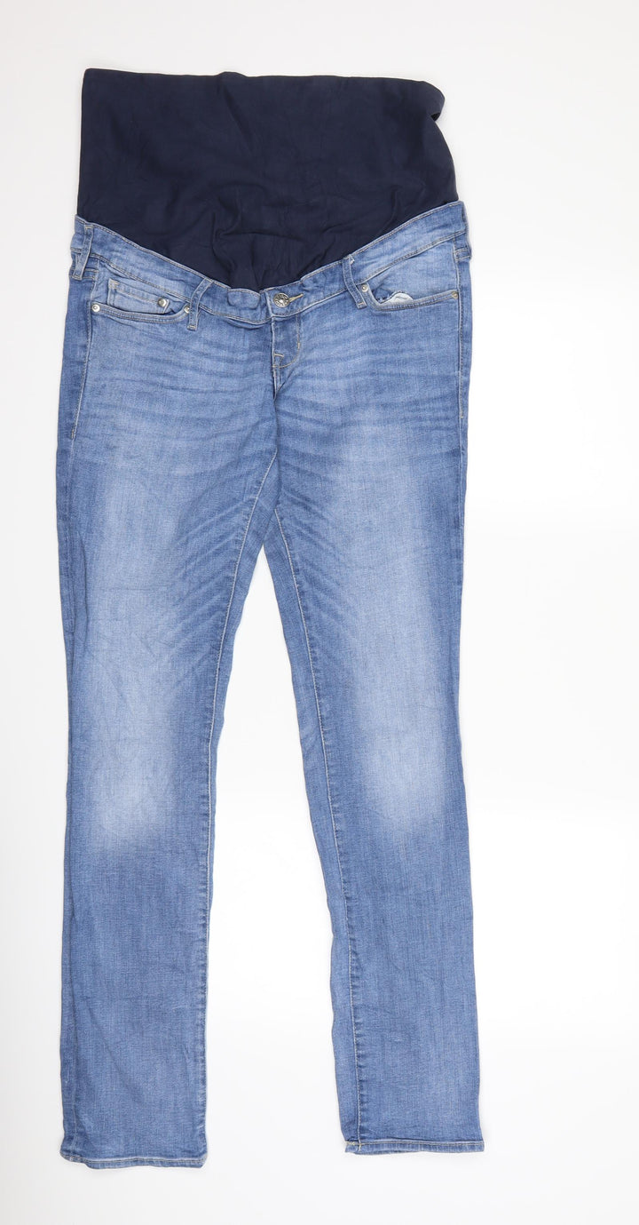 H&M Womens Blue  Denim Skinny Jeans Size 34 in L31 in - Over the bump