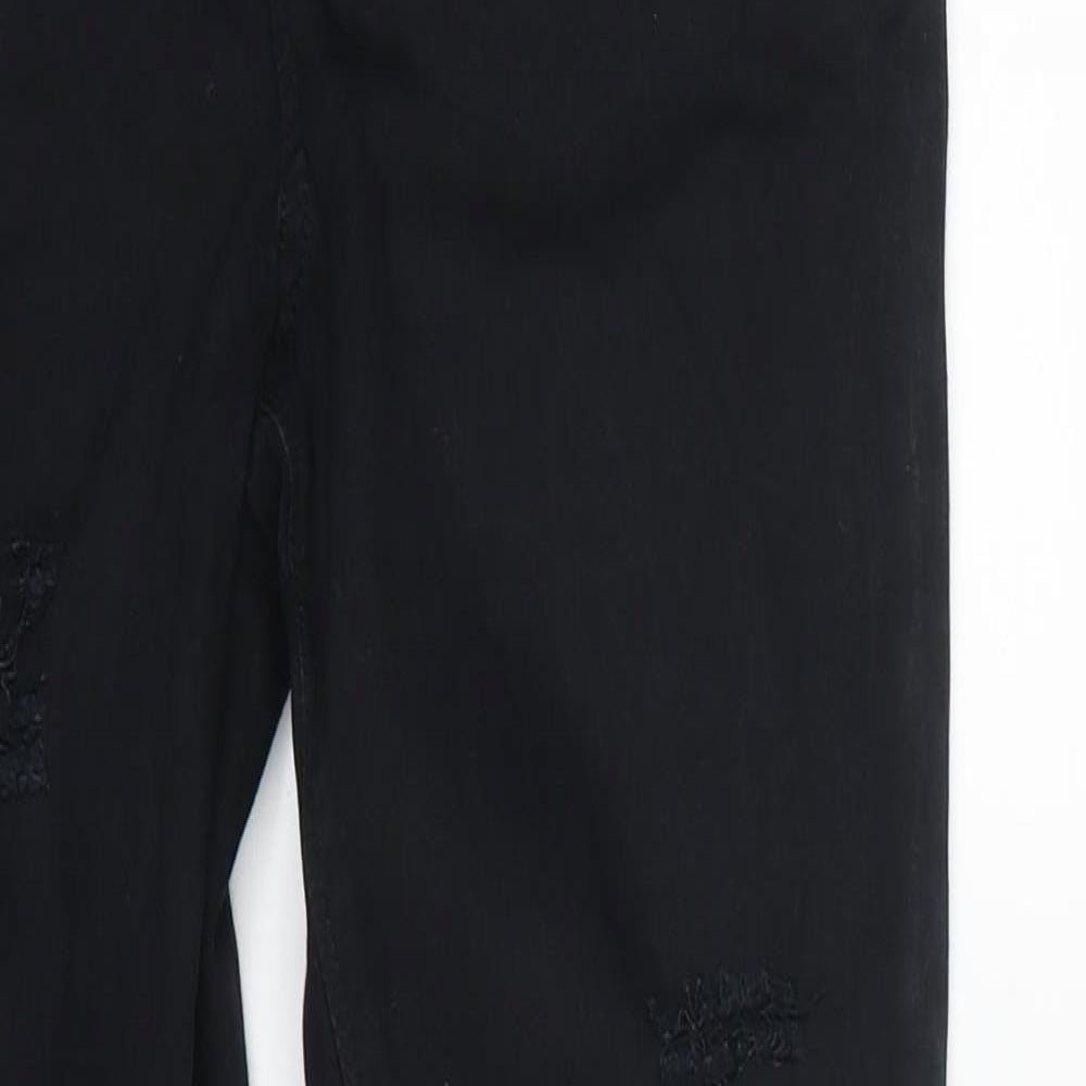 Miss Selfridge Womens Black  Denim Skinny Jeans Size 12 L28 in
