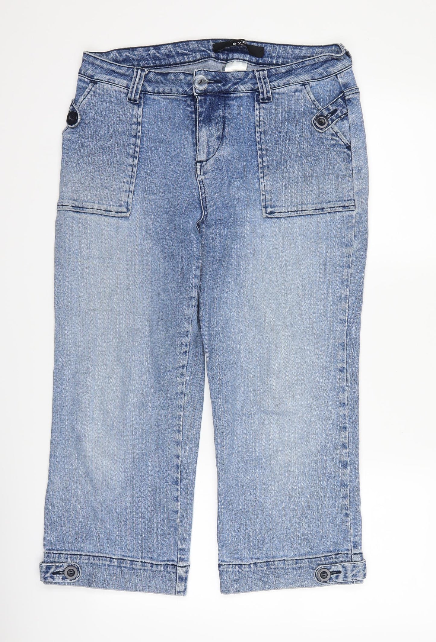 Evie Womens Blue  Denim Cropped Jeans Size 14 L21 in