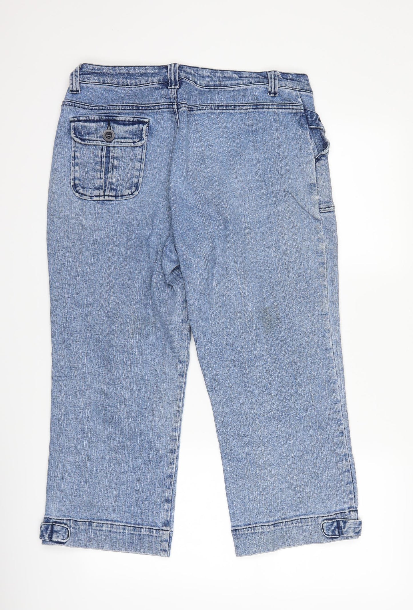 Evie Womens Blue  Denim Cropped Jeans Size 14 L21 in