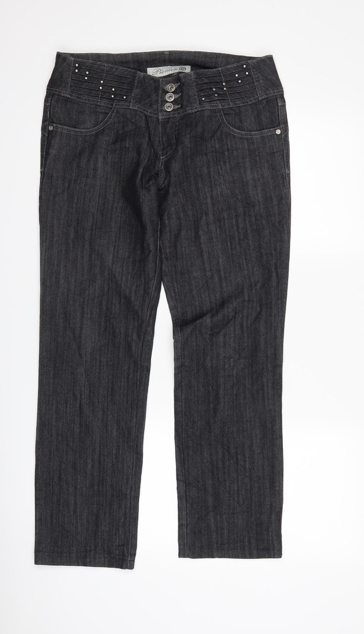 Premier Womens Black  Denim Straight Jeans Size 32 L27 in