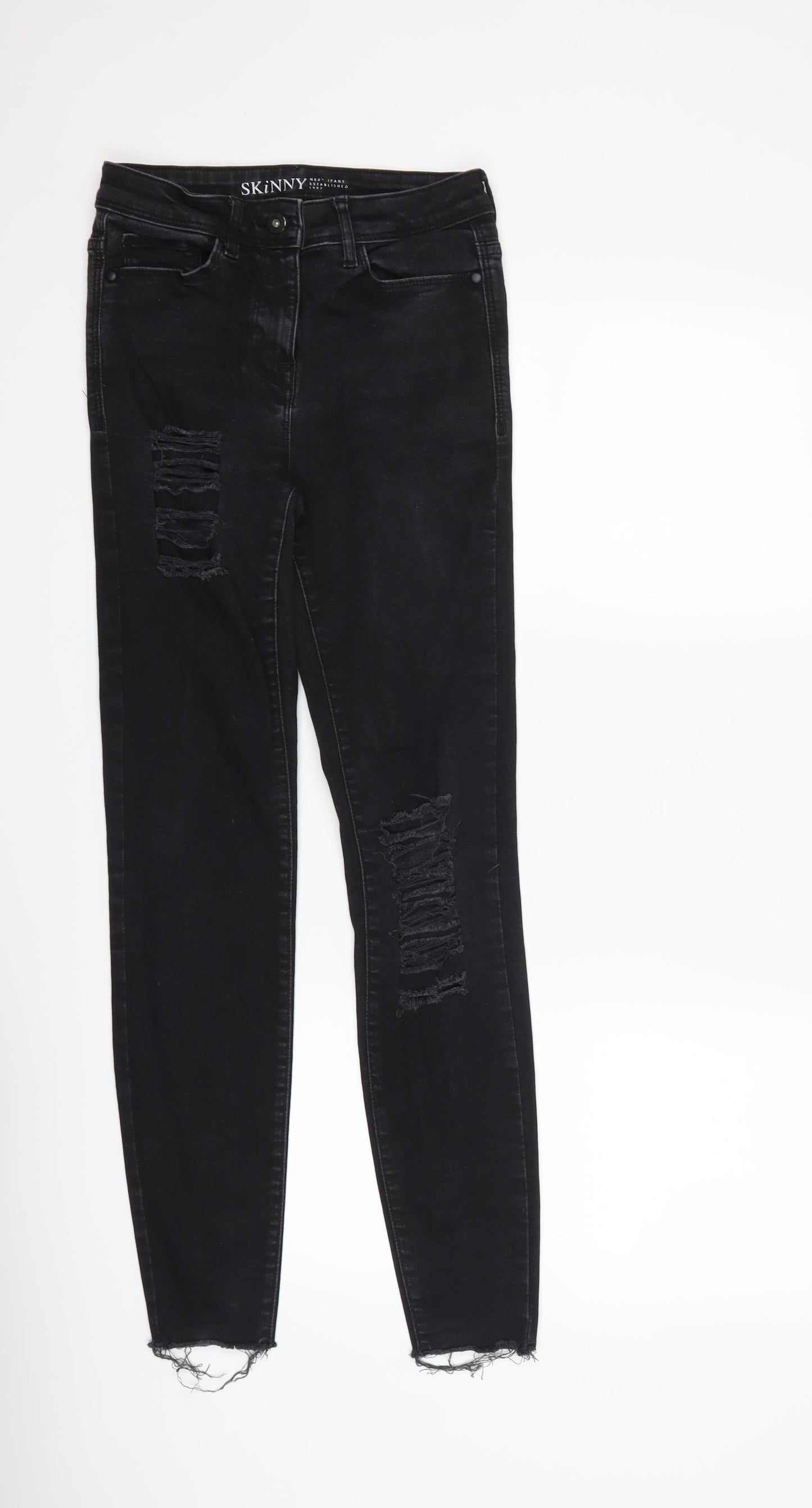 NEXT Womens Black  Denim Skinny Jeans Size 6 L27 in