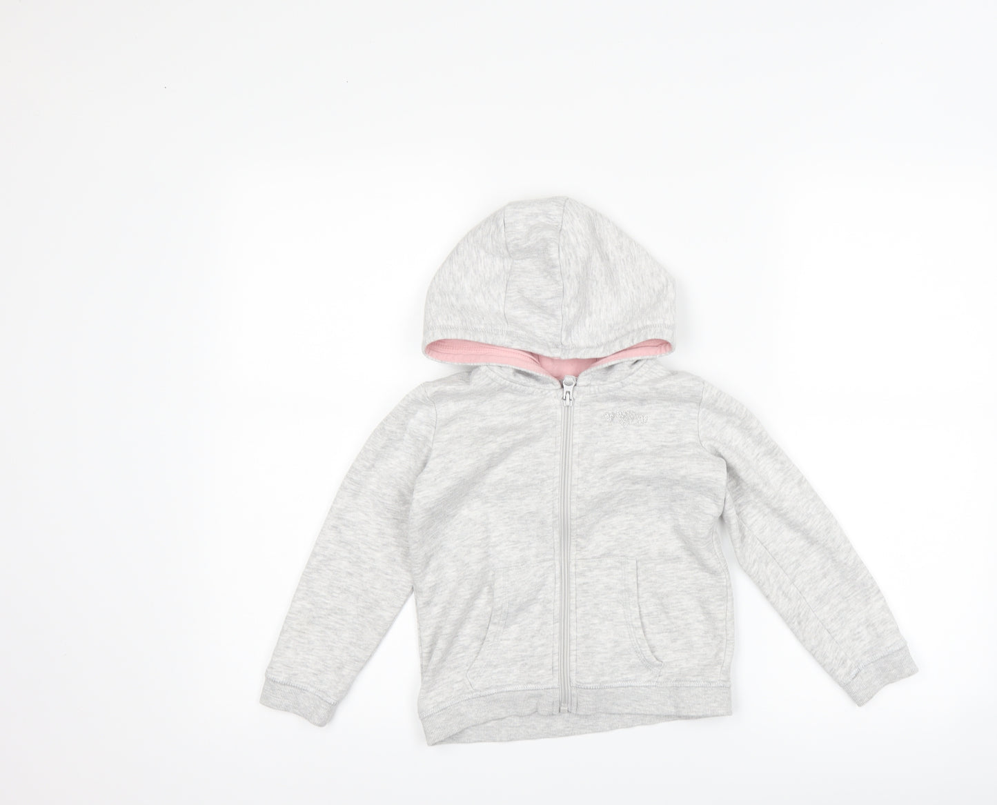 Matalan Girls Grey   Full Zip Hoodie Size 5-6 Years