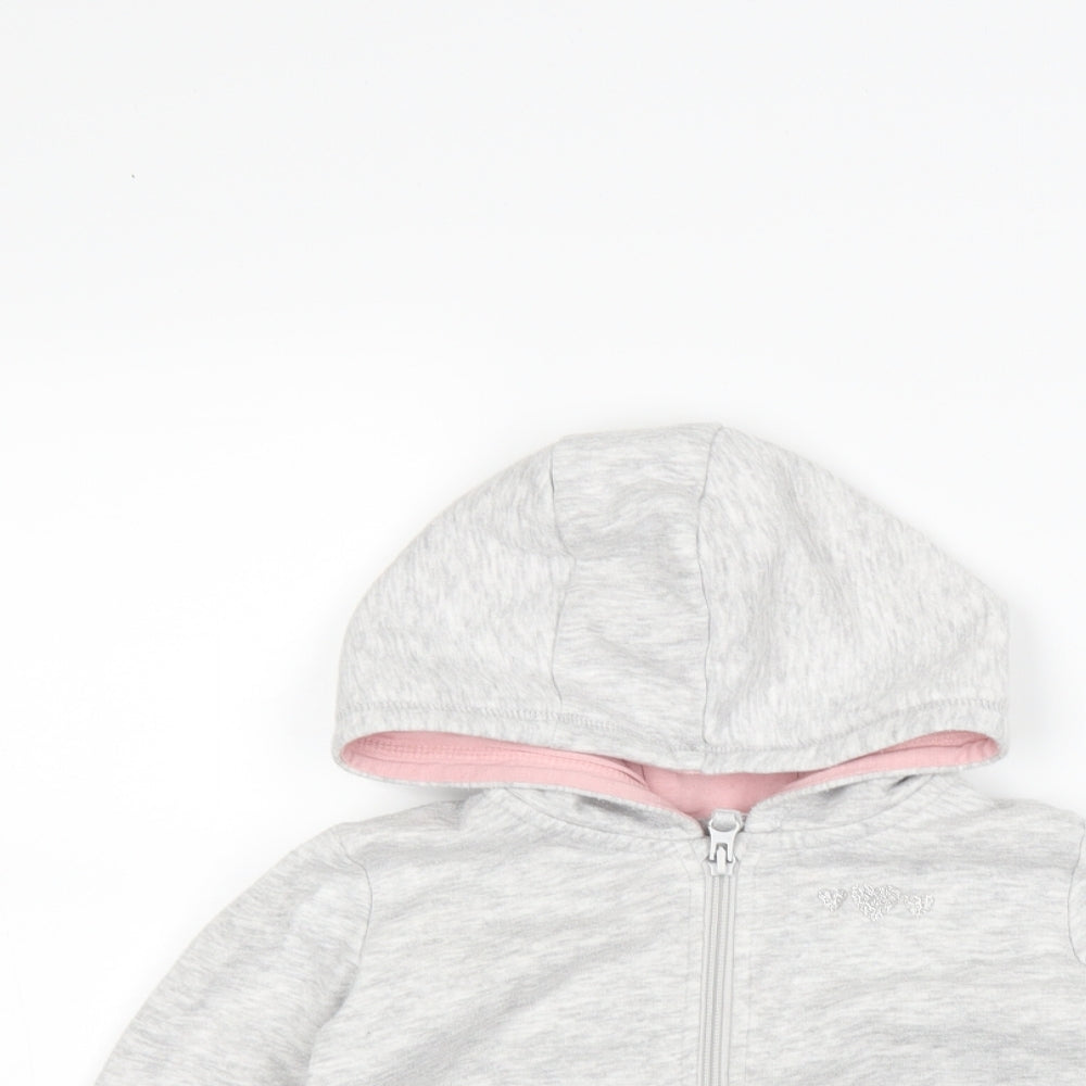 Matalan Girls Grey   Full Zip Hoodie Size 5-6 Years