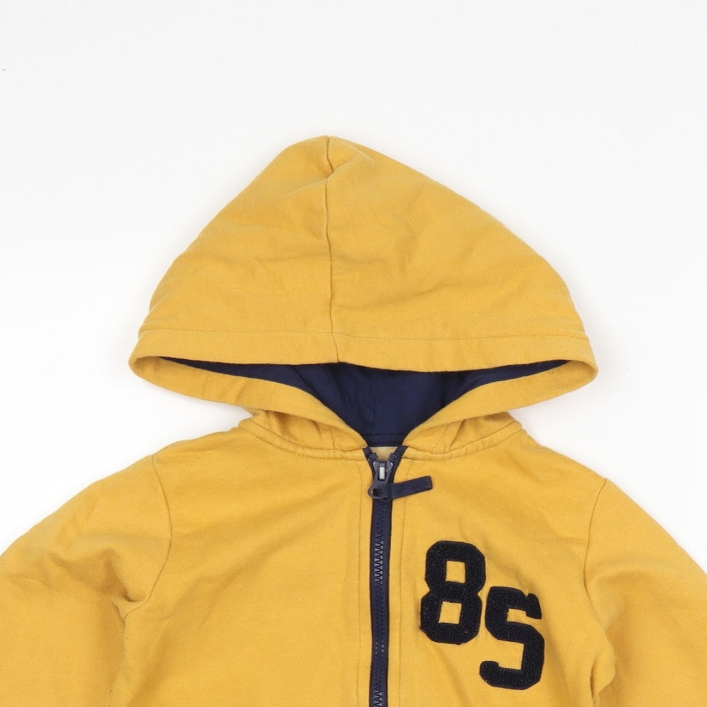 Matalan Boys Yellow   Full Zip Hoodie Size 4 Years