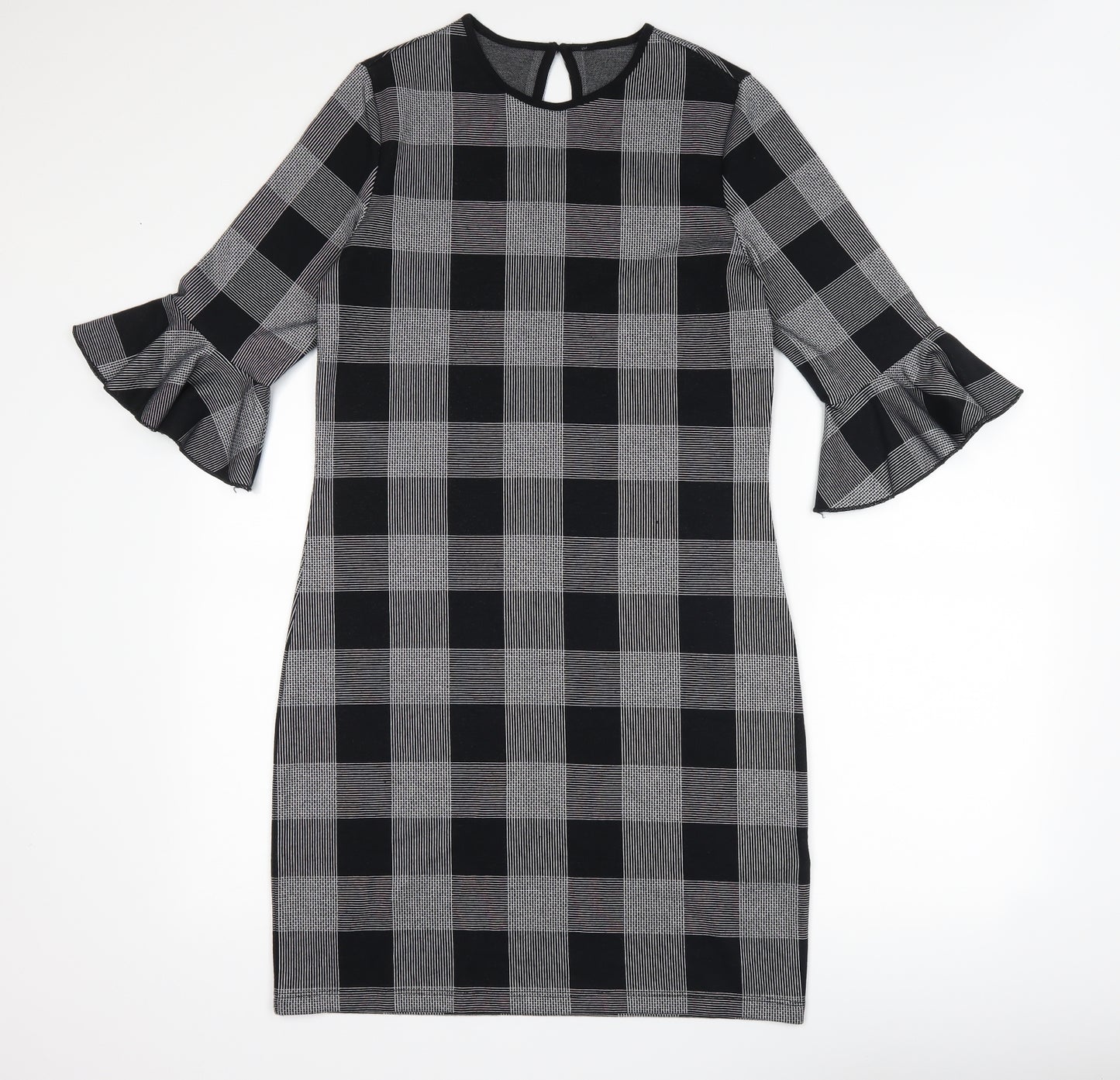 Marks and Spencer Womens Black Check  Bodycon  Size 10