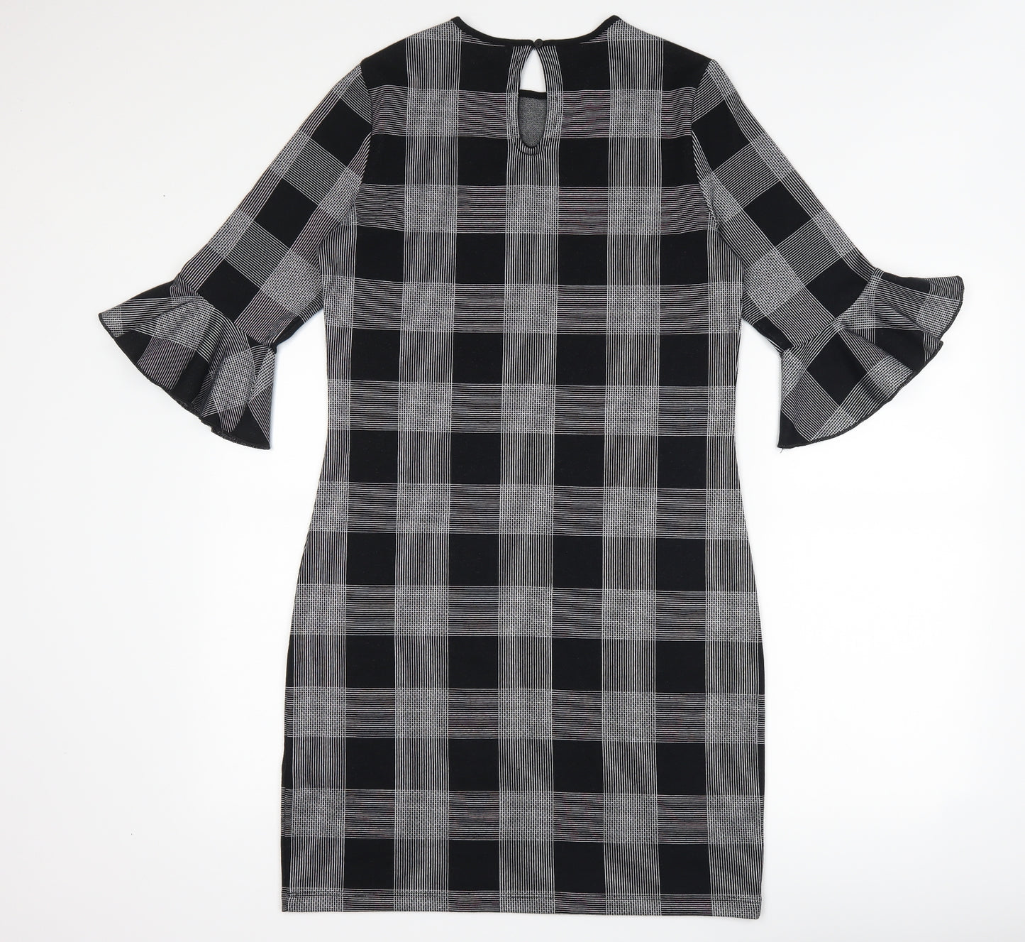 Marks and Spencer Womens Black Check  Bodycon  Size 10