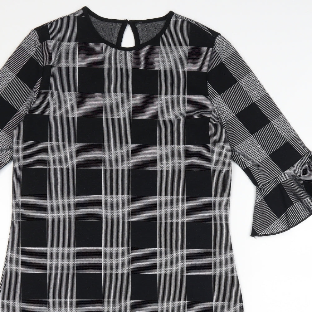 Marks and Spencer Womens Black Check  Bodycon  Size 10