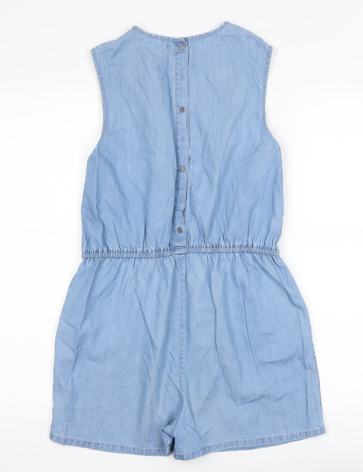George Girls Blue Floral  Playsuit One-Piece Size 13-14 Years