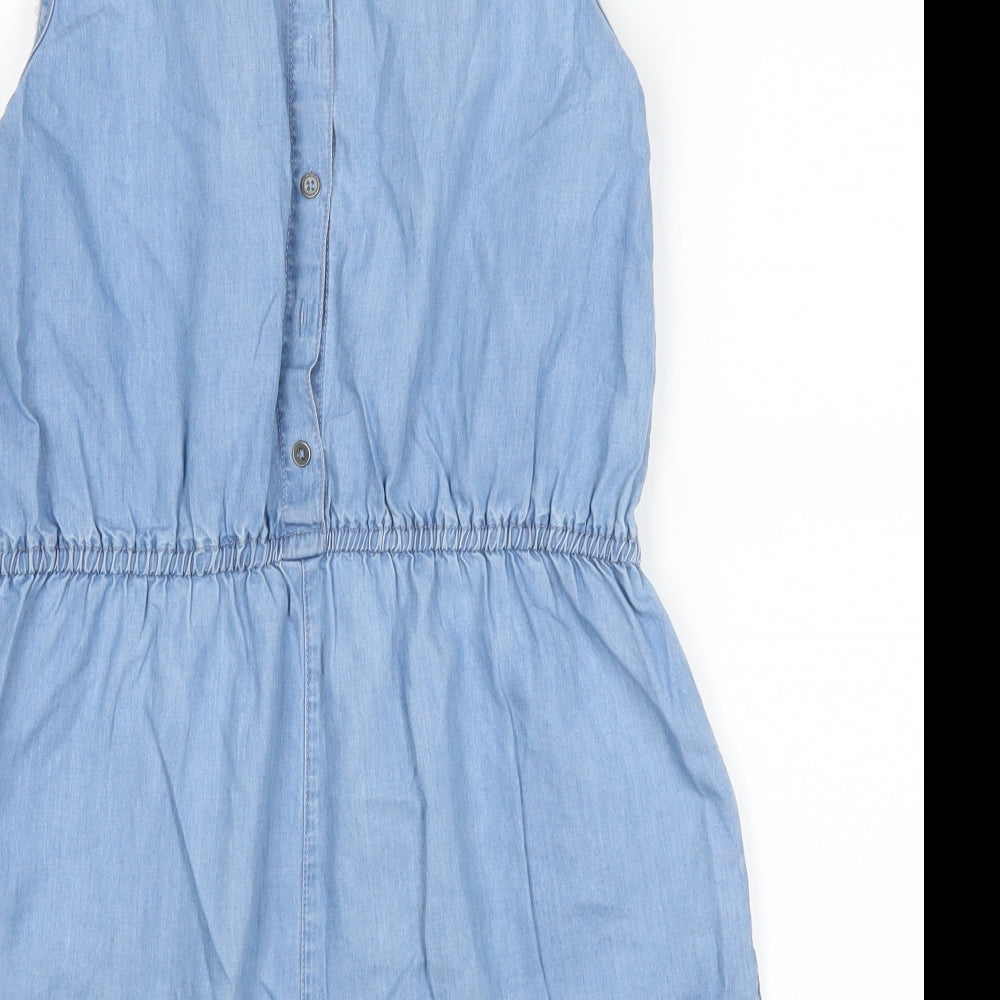 George Girls Blue Floral  Playsuit One-Piece Size 13-14 Years