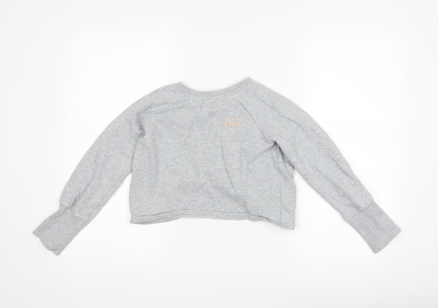 NEXT Girls Grey   Pullover Sweatshirt Size 8 Years  - love