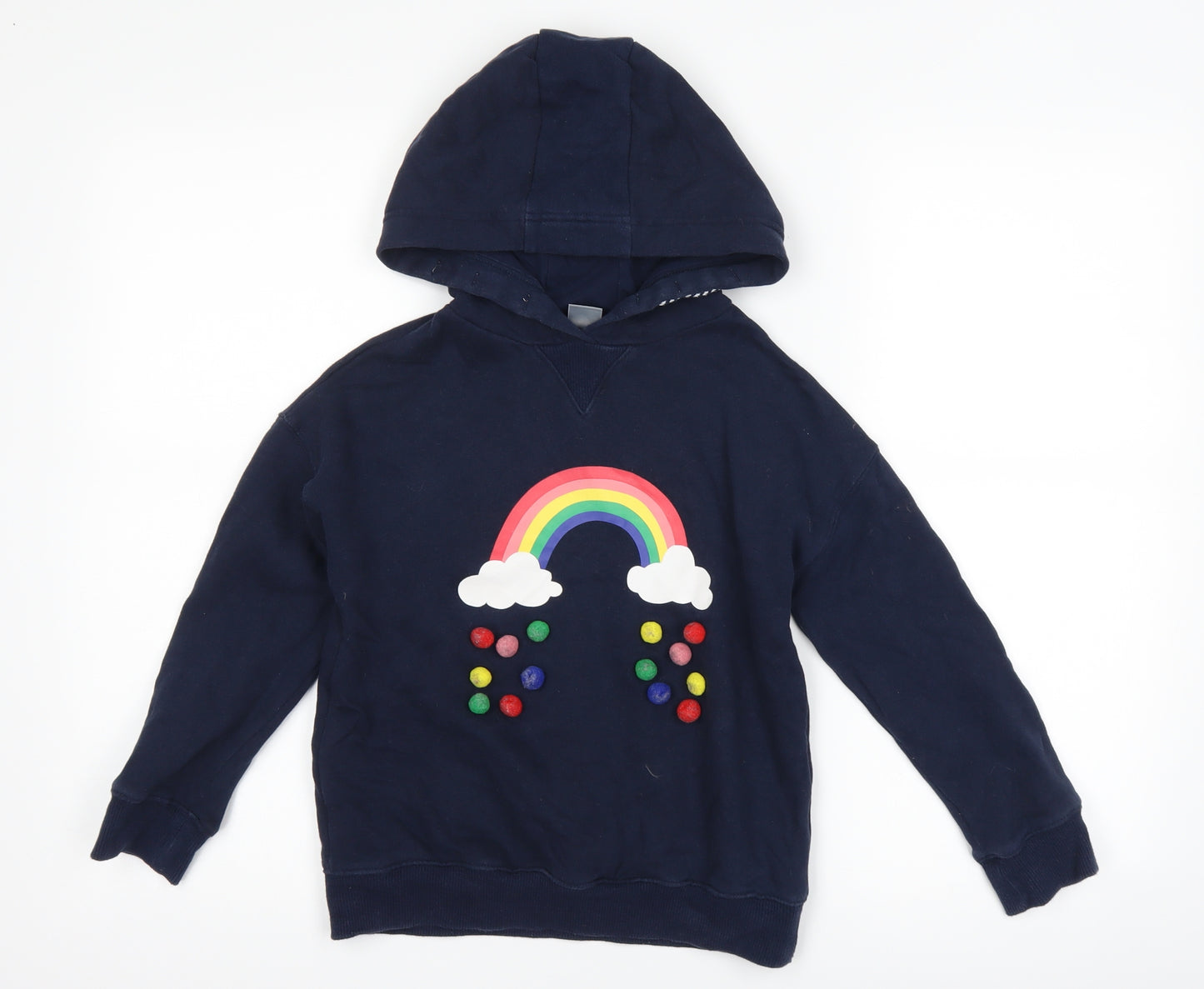 NEXT Girls Blue   Pullover Hoodie Size 6 Years  - Rainbows