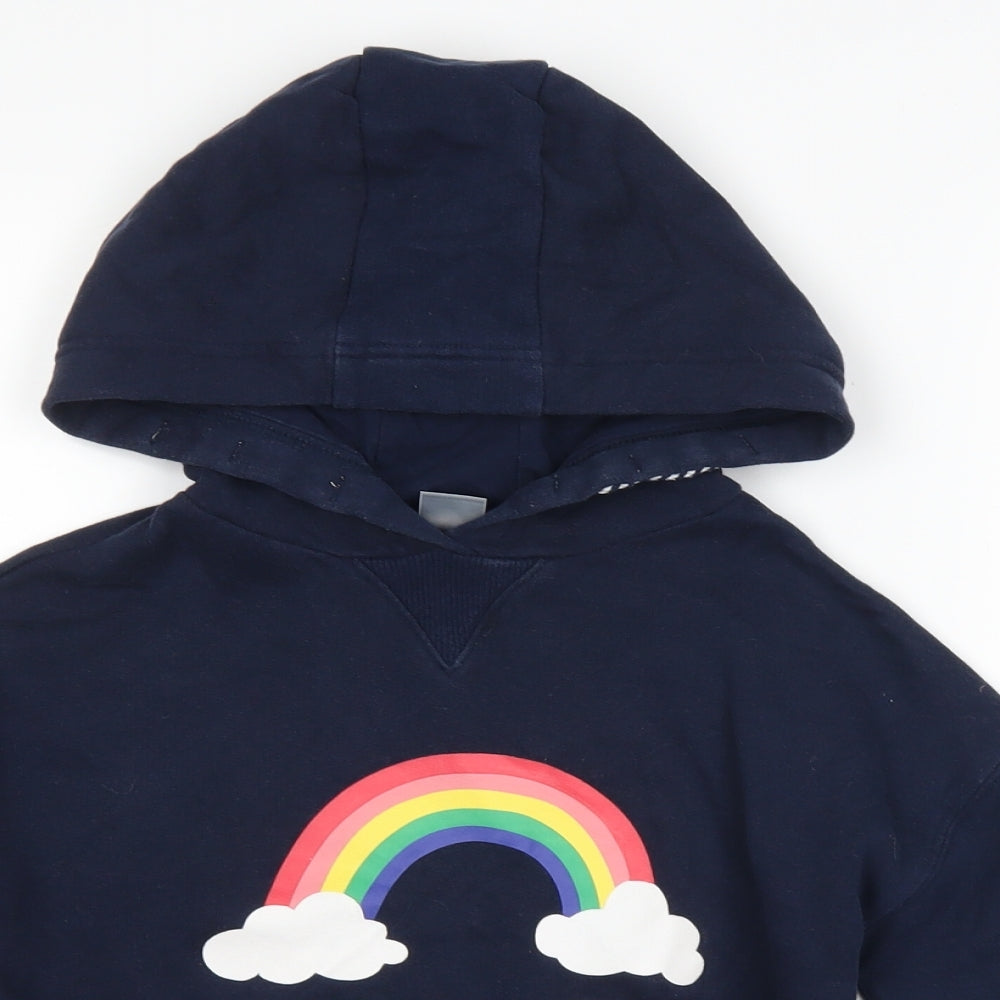 NEXT Girls Blue   Pullover Hoodie Size 6 Years  - Rainbows