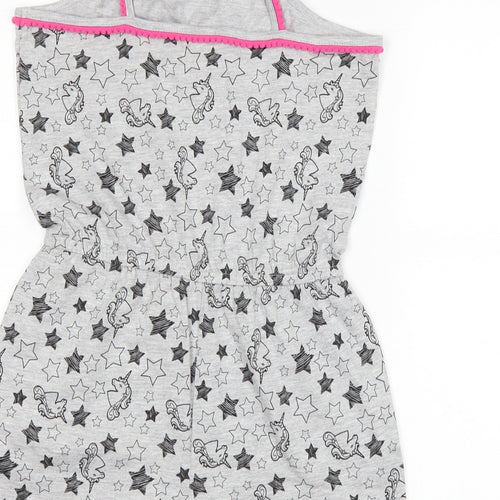 Matalan Girls Grey   Playsuit One-Piece Size 13 Years  - Unicorns