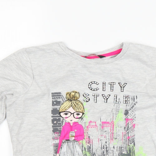 George Girls Grey   Pullover Sweatshirt Size 6-7 Years  - city style