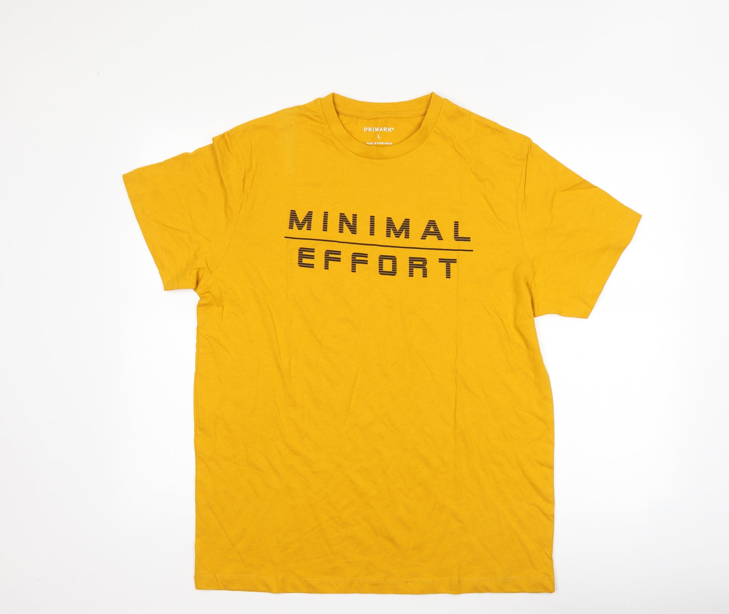 Primark Mens Orange    T-Shirt Size L  - slogan