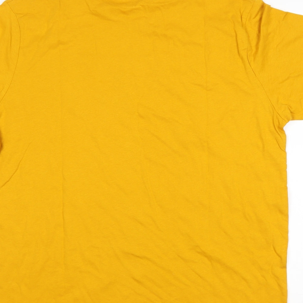 Primark Mens Orange    T-Shirt Size L  - slogan
