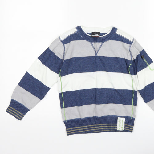 NEXT Boys Blue Striped  Pullover Jumper Size 5 Years