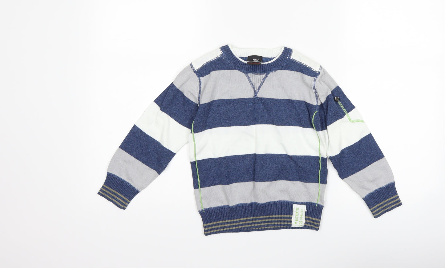 NEXT Boys Blue Striped  Pullover Jumper Size 5 Years