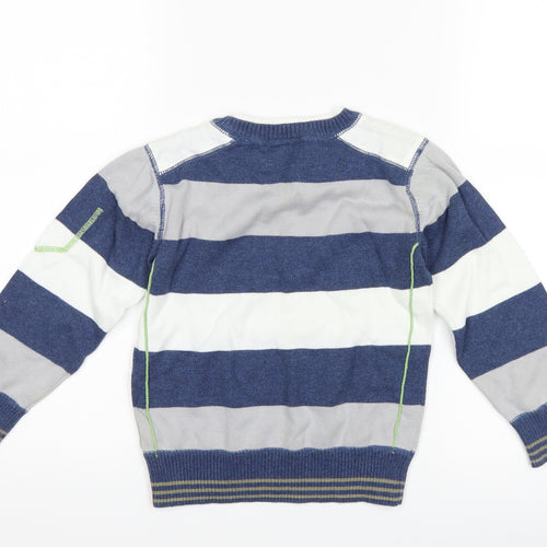 NEXT Boys Blue Striped  Pullover Jumper Size 5 Years