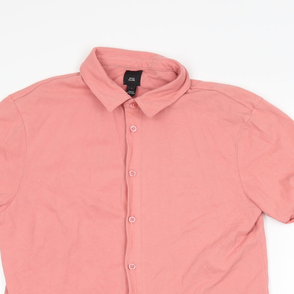 River Island Mens Pink    Button-Up Size M