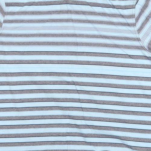 Lincoln Mens Blue Striped   Polo Size L