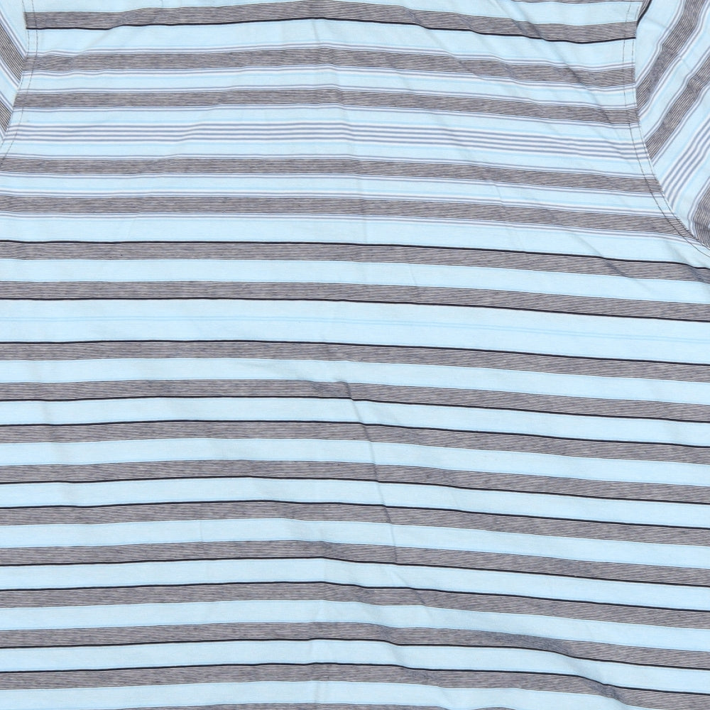Lincoln Mens Blue Striped   Polo Size L