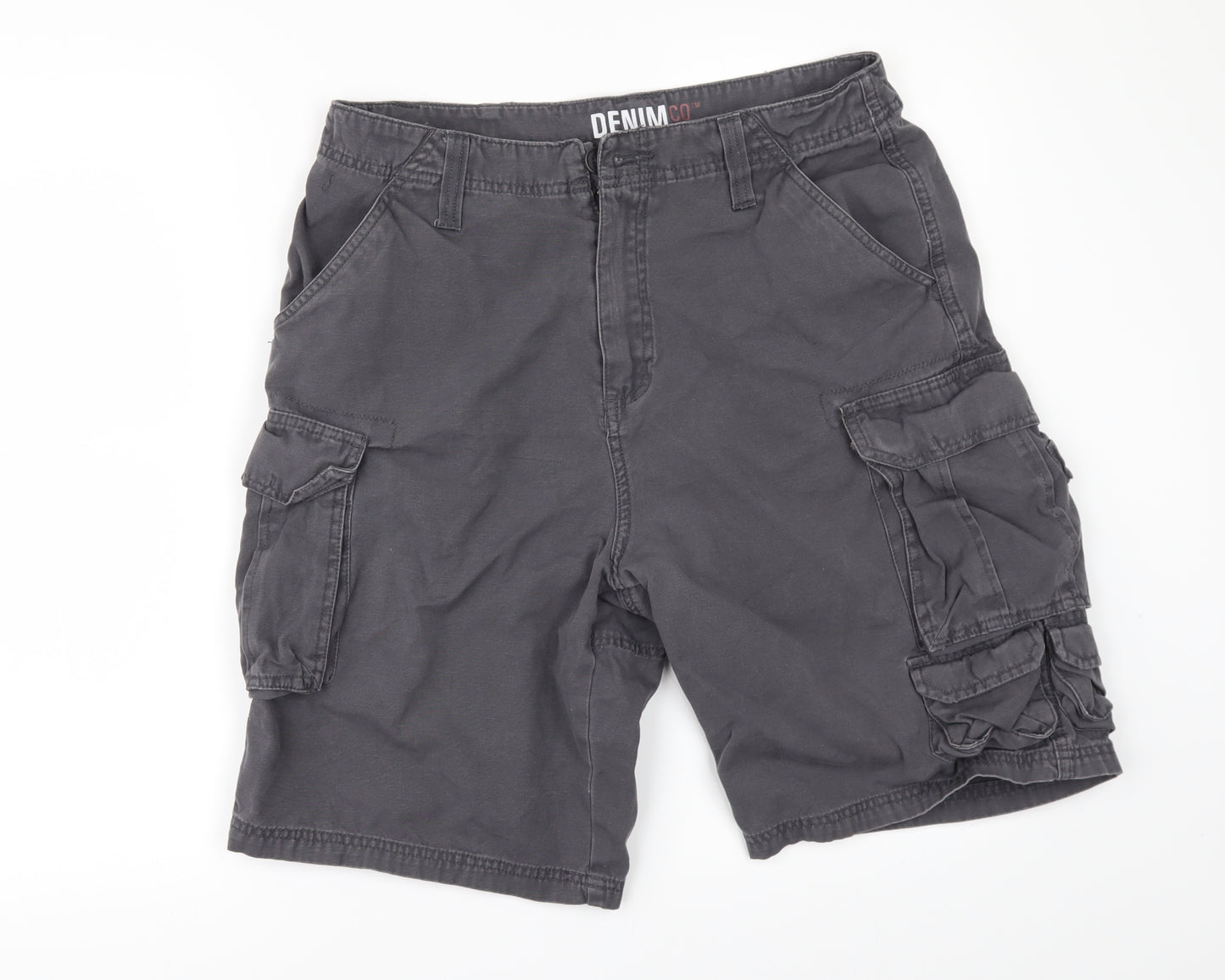 Denim & Co. Mens Grey  Denim Biker Shorts Size 32 in
