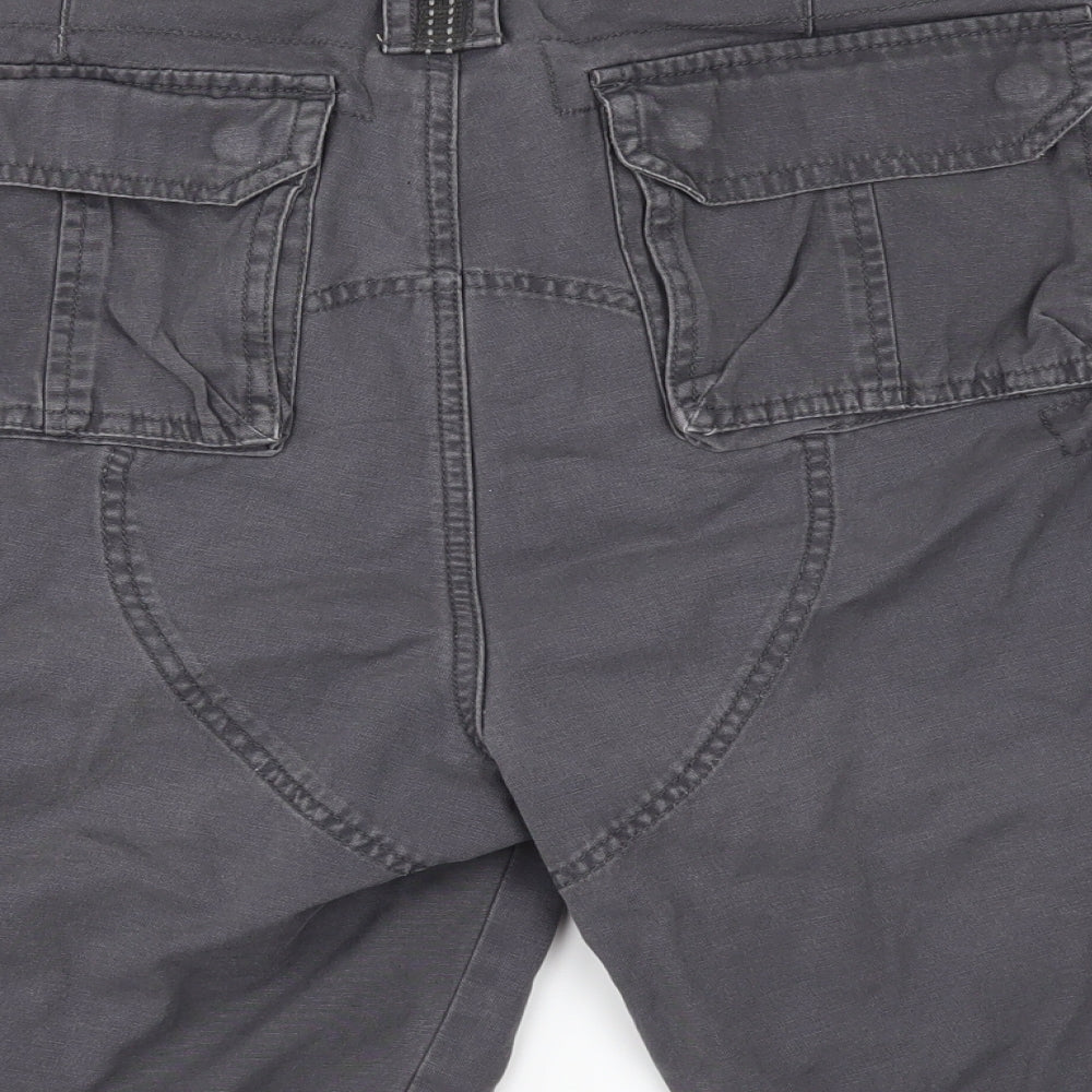 Denim & Co. Mens Grey  Denim Biker Shorts Size 32 in