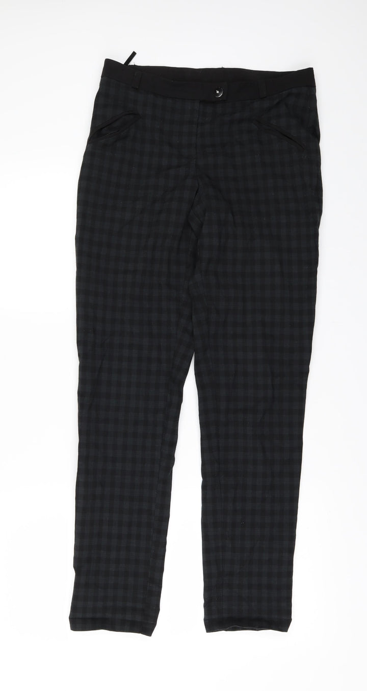 New Look Womens Green Check Trousers Size 8 L29 in
