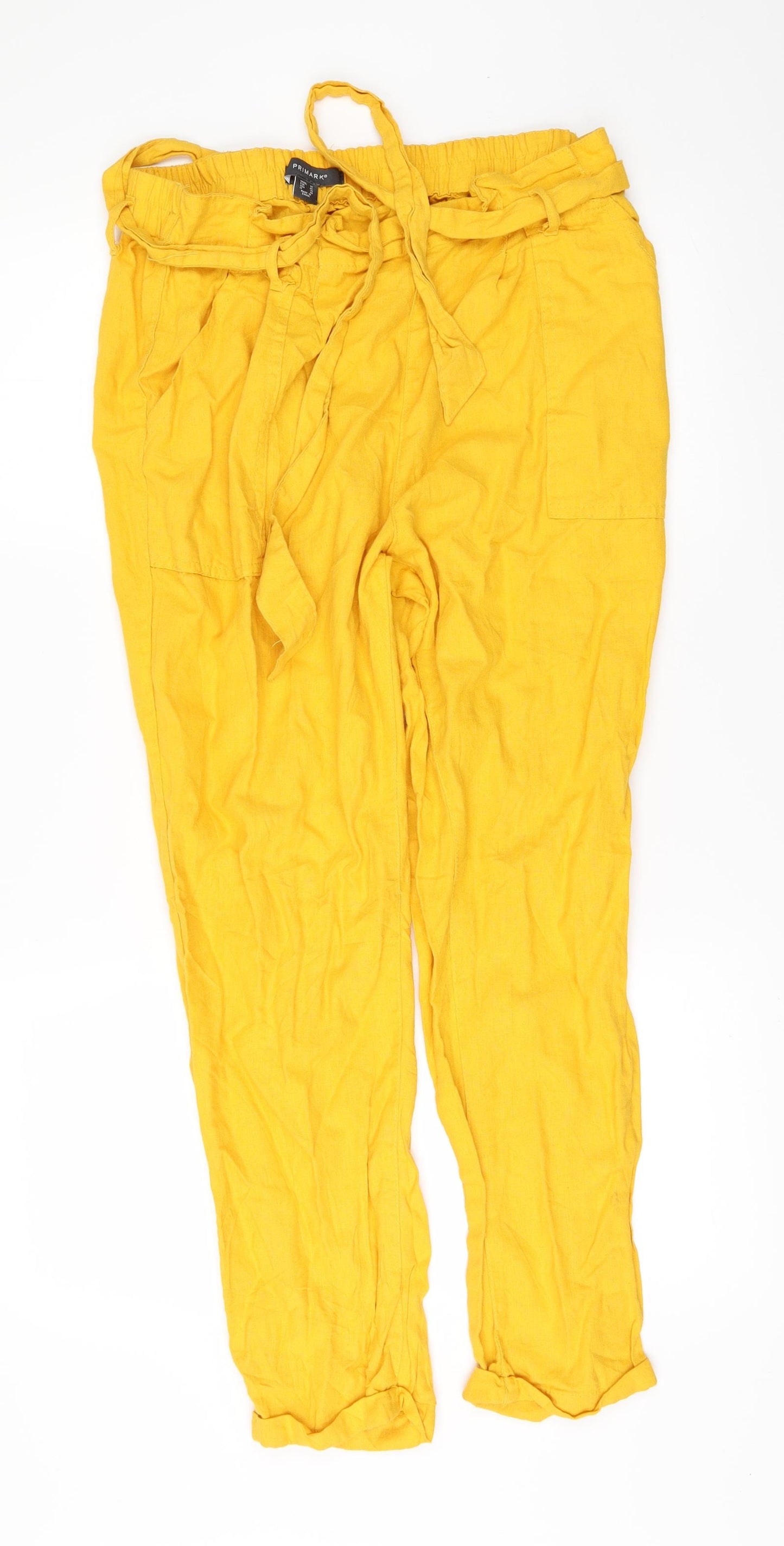 Primark Womens Yellow   Trousers  Size 14 L27 in