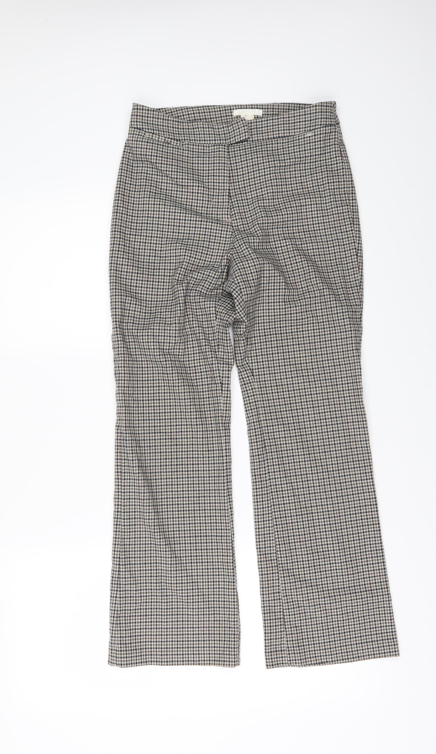 H&M Womens Beige Check  Trousers  Size 6 L20 in