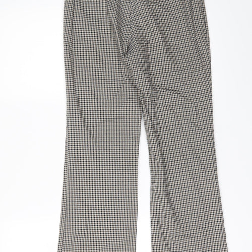 H&M Womens Beige Check  Trousers  Size 6 L20 in