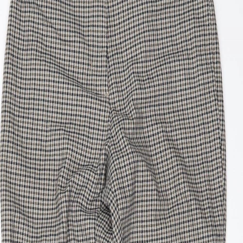 H&M Womens Beige Check  Trousers  Size 6 L20 in