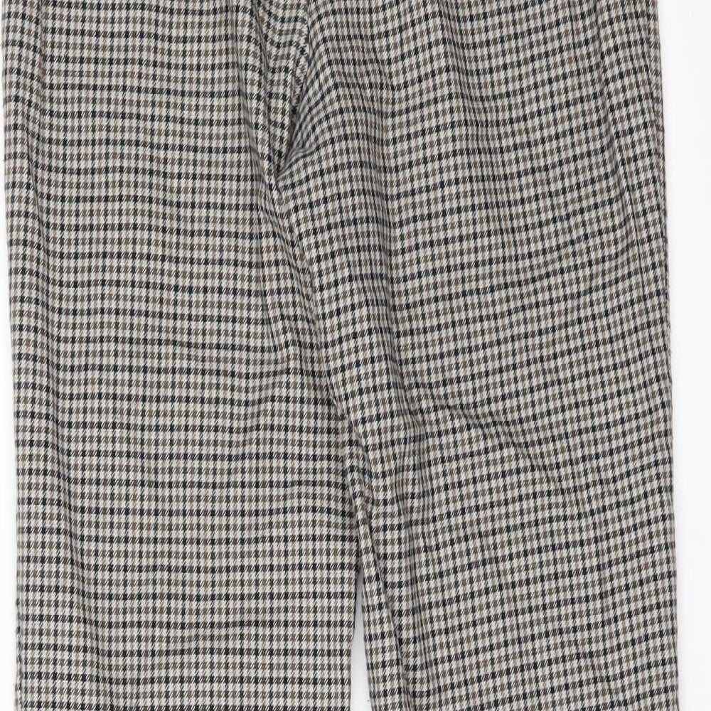 H&M Womens Beige Check  Trousers  Size 6 L20 in