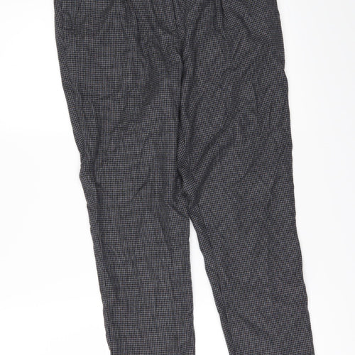Topshop Womens Grey Check  Trousers  Size 10 L26 in