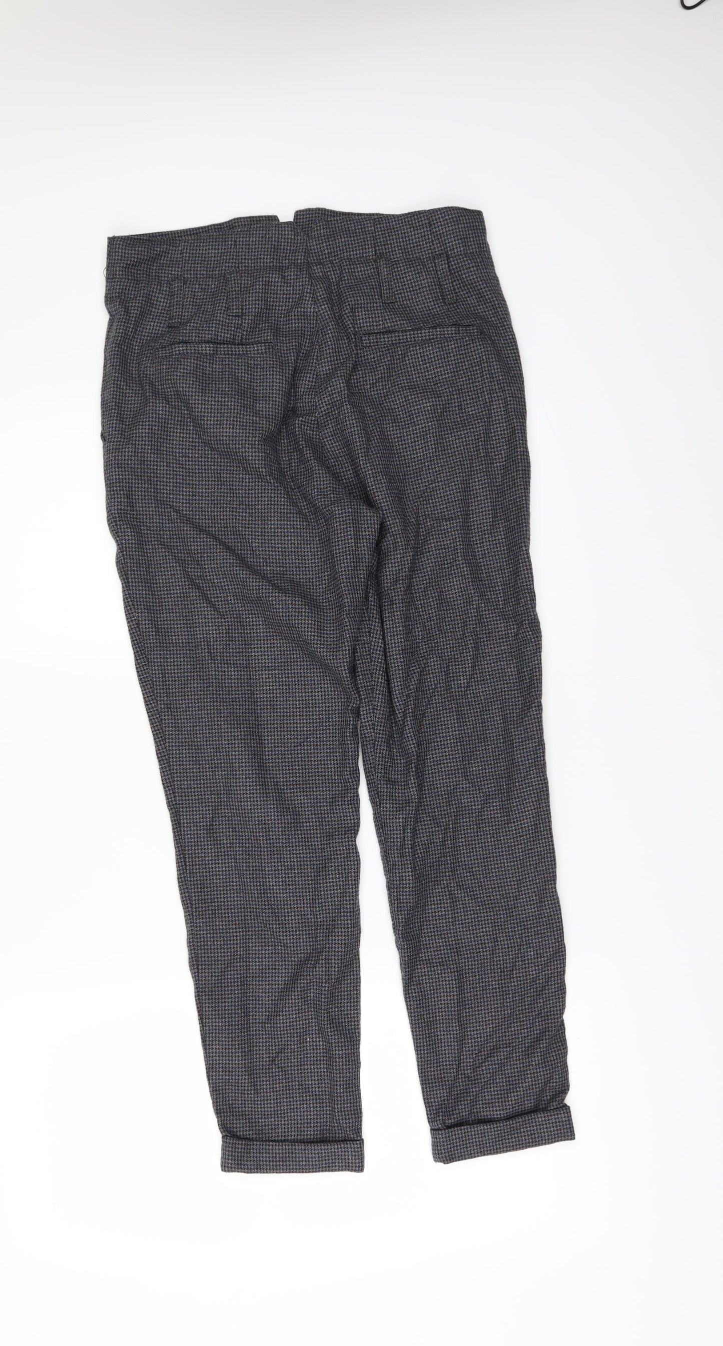 Topshop Womens Grey Check  Trousers  Size 10 L26 in