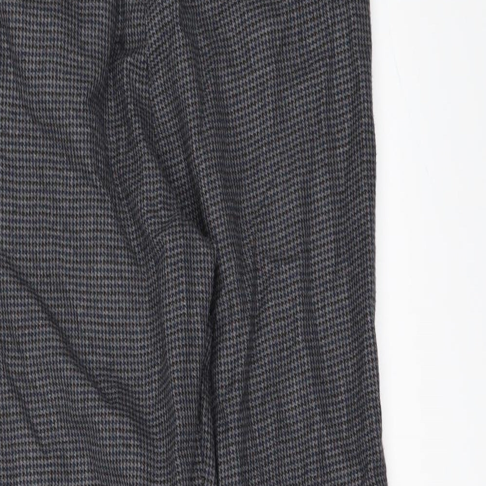 Topshop Womens Grey Check  Trousers  Size 10 L26 in