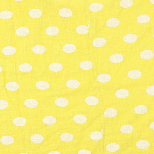 Preworn Womens Yellow Polka Dot  Basic Button-Up One Size