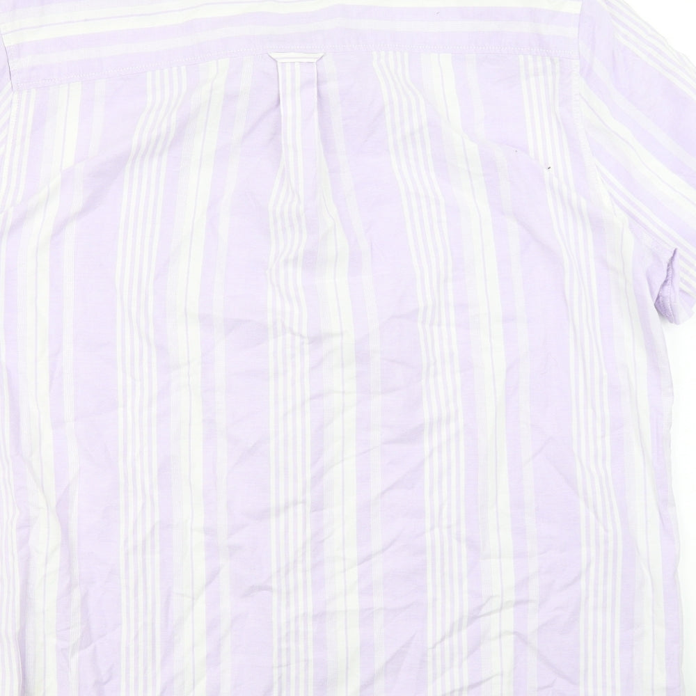 Burton Mens Purple Striped   Button-Up Size XL
